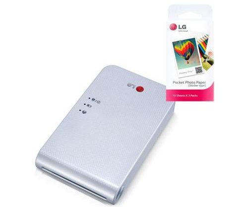 LG Popo Pocket Photo Printer Bundle with Inkless Photo Paper